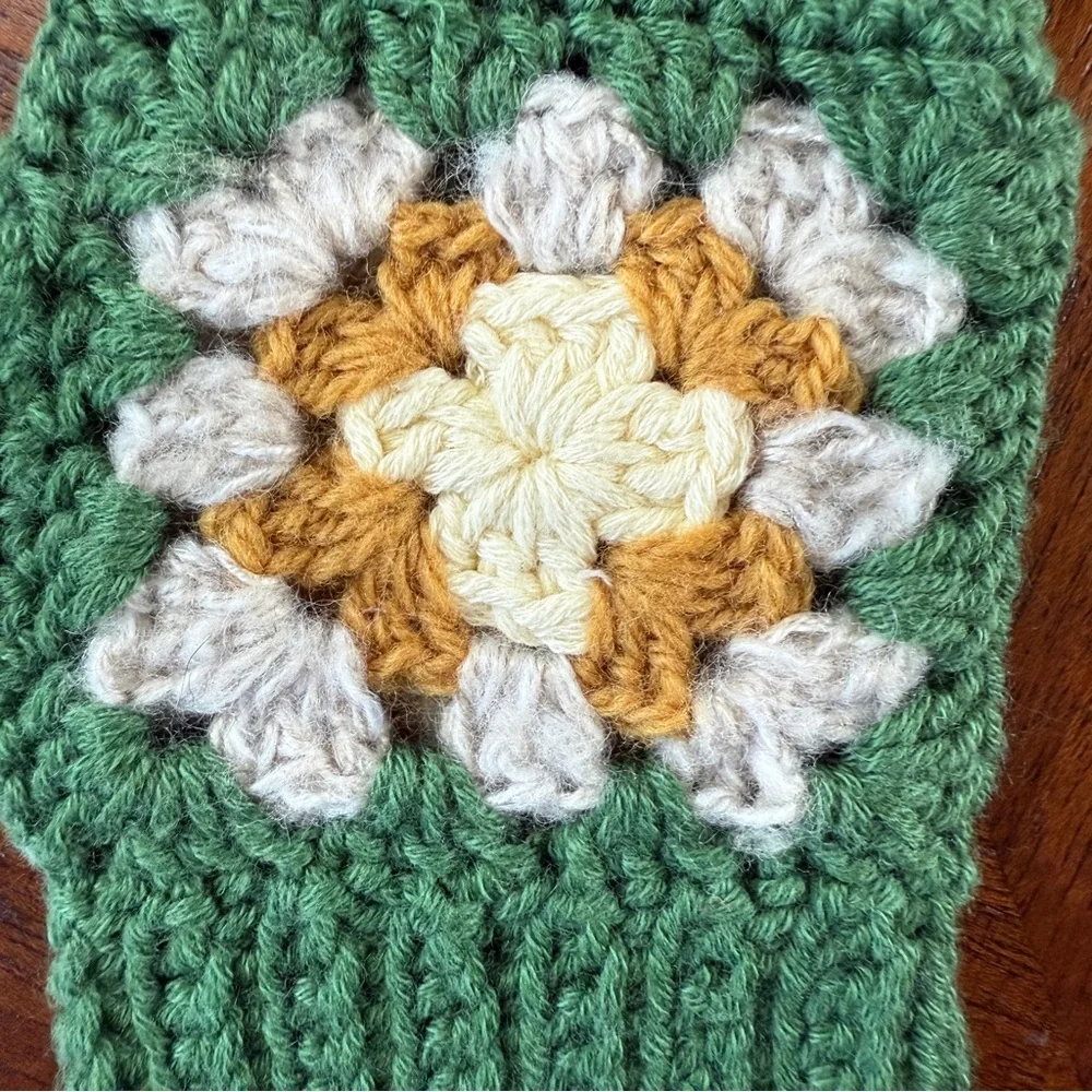Green Crochet Fingerless Gloves